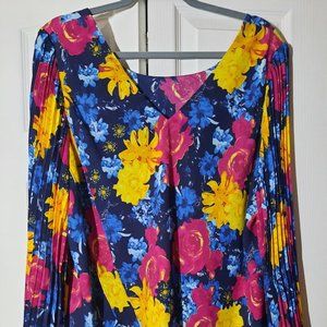 Laurie Felt Printed Blouse with Pleated Sleeves 1X
